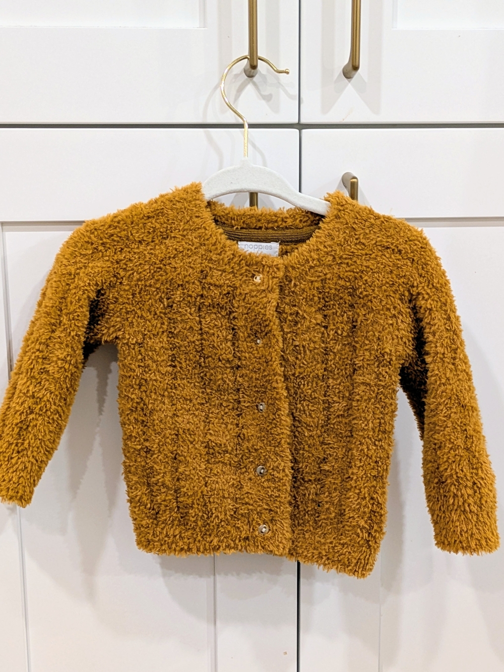 Noppies Mustard Teddy Button-Front Cardigan